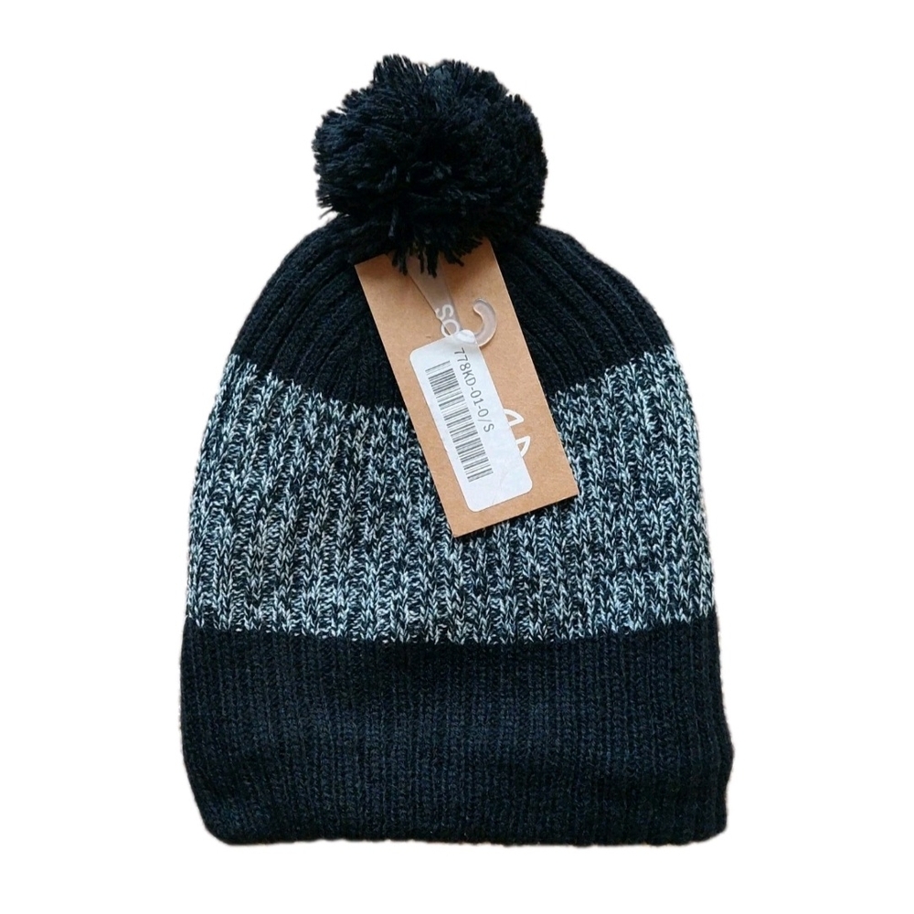 Chaos - Black and Gray Pom-Pom Beanie